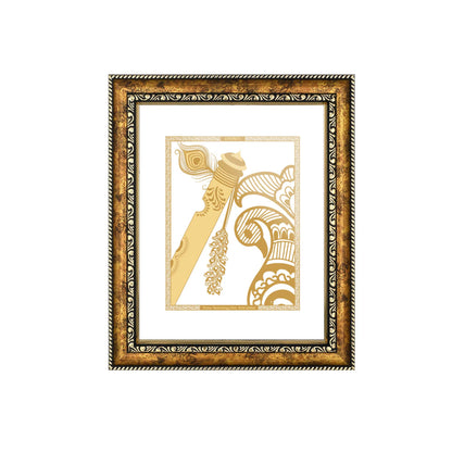 Diviniti 24K Gold Plated Flute Photo Frame for Home Décor, Wall Hanging, Living Room, Hall, Guest Room, Showpiece & Gift DG113S3 (27.6X35.4 CM)