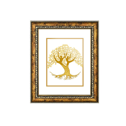 Diviniti 24K Gold Plated Tree of Life Photo Frame for Home Décor, Wall Hanging, Living Room, Hall, Guest Room, Showpiece & Gift DG113S3 (27.6X35.4 CM)