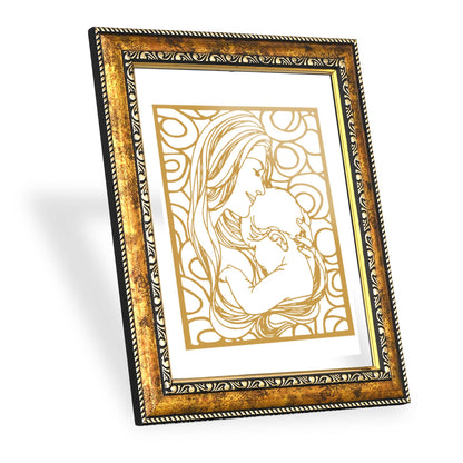 Diviniti 24K Gold Plated Mother Love Photo Frame for Home Décor, Wall Hanging, Living Room, Hall, Guest Room, Showpiece & Gift DG113S3 (27.6X35.4 CM)