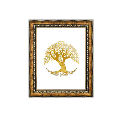 Diviniti 24K Gold Plated Tree of Life Photo Frame for Home Décor, Wall Hanging, Living Room, Hall, Guest Room, Showpiece & Gift DG113S3 (27.6X35.4 CM)