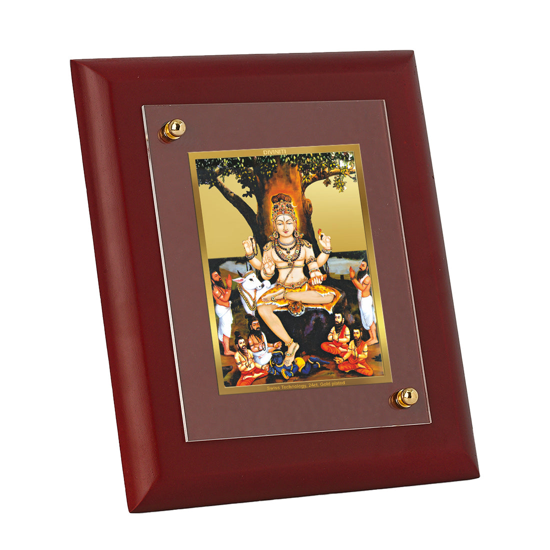 DIVINITI 24K Gold Plated Foil Vallabha Classic Photo Frame Idol for Table Top, Home Decor, Wall Hanging, Worship, Gift|MDF Size 1 (16.7x14.2 CM)