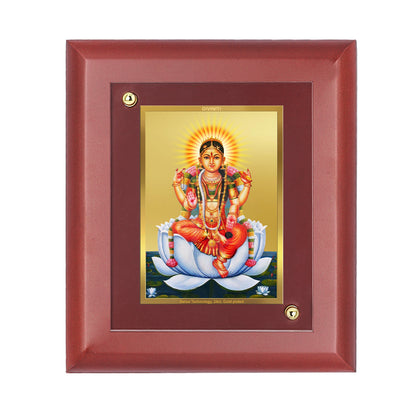 DIVINITI 24K Gold Plated Foil Goddess Tripura Devi Photo Frame Idol for Puja Room, Home Wall Decor, Table Top, Gift|MDF Size 1 (16.7x14.2 CM)