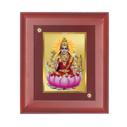 DIVINITI 24K Gold Plated Foil Veer Lakshmi Exquisite Wall Photo Frame Idol for Puja Room, Home Decor, Table Top, Gift|MDF Size 1 (16.7x14.2 CM)