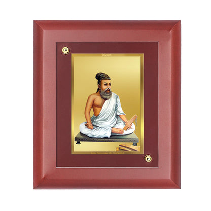 DIVINITI 24K Gold Plated Foil Thiruvalluvar Wooden Luxurious Wall Photo Frame Idol for Home Decor, Wall Hanging, Table Top, Gift | MDF Size 1 (16.7x14.2 CM)