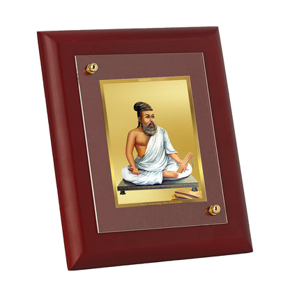 DIVINITI 24K Gold Plated Foil Thiruvalluvar Wooden Luxurious Wall Photo Frame Idol for Home Decor, Wall Hanging, Table Top, Gift | MDF Size 1 (16.7x14.2 CM)