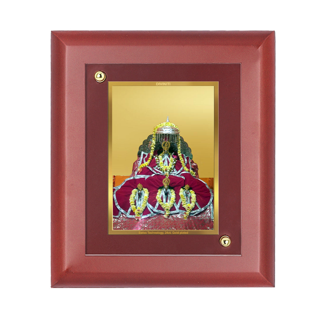 DIVINITI 24K Gold Plated Foil Lord Ram Lalla Elegant Photo Frame Idol for Home Decor, Table Top, Wall Hanging, Gift|MDF Size 1 (16.7x14.2 CM)