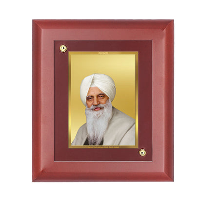 DIVINITI 24K Gold Plated Foil Radha Soami Wooden Photo Frame Idol for Home Wall Decor, Table Top, Gift | MDF Size 1 (16.7x14.2 CM)