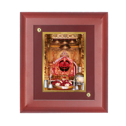 DIVINITI 24K Gold Plated Foil Salasar Balaji Wooden Luxurious Photo Frame Idol for Home Wall Decor, Table Top, Puja Room, Gift | MDF Size 1 (16.7x14.2 CM)