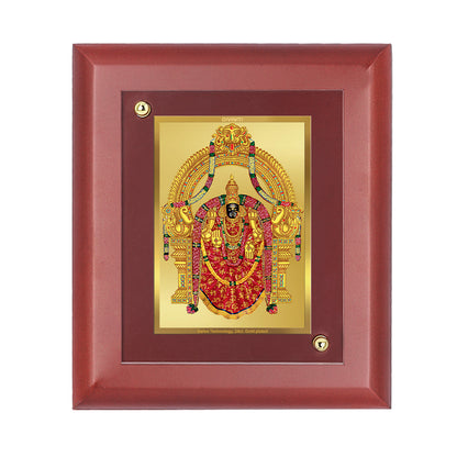 DIVINITI 24K Gold Plated Foil Goddess Padmavathi Photo Frame Idol for Home Decor, Wall Hanging, Table Top, Gift|MDF Size 1 (16.7x14.2 CM)