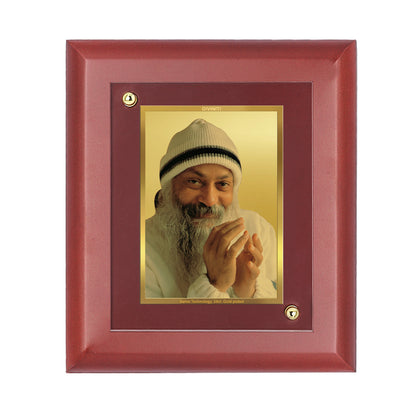 DIVINITI 24K Gold Plated Foil Osho Rajneesh Photo Frame Idol for Home Decor Showpiece, Wall Decor, Table Top , Gift|MDF Size 1 (16.7x14.2 CM)