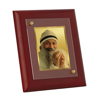 DIVINITI 24K Gold Plated Foil Osho Rajneesh Photo Frame Idol for Home Decor Showpiece, Wall Decor, Table Top , Gift|MDF Size 1 (16.7x14.2 CM)