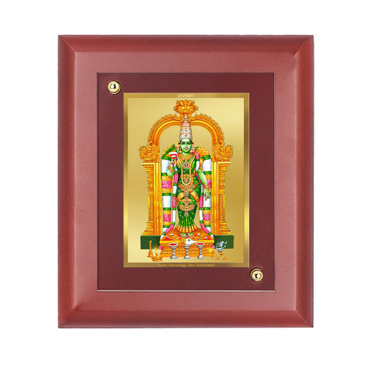 Diviniti Meenakshi gold-plated Wall Photo Frame, Table Decor| MDF 1 Wooden Photo Frame with 24K gold-plated Foil| Religious Photo Frame Idol For Prayer, Gifts Items