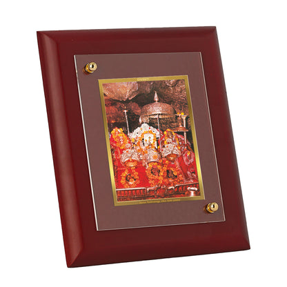 DIVINITI 24K Gold Plated Foil Mata Ka Darbar Photo Frame Idol for Home Decor, Wall Decor, Puja, Festival , Gift|MDF Size 1 (16.7x14.2 CM)