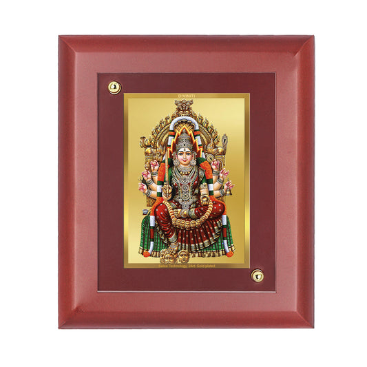 DIVINITI 24K Gold Plated Foil Karumariamman Wooden Stylish Photo Frame Idol for Home Decor, Wall Decor, Table Top, Gift | MDF Size 1 (16.7x14.2 CM)