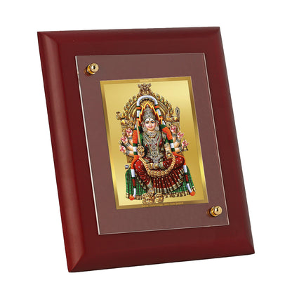 DIVINITI 24K Gold Plated Foil Karumariamman Wooden Stylish Photo Frame Idol for Home Decor, Wall Decor, Table Top, Gift | MDF Size 1 (16.7x14.2 CM)