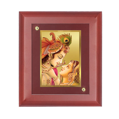 DIVINITI 24K Gold Plated Foil Radha Krishna Photo Frame Idol for Home Wall Decor, Table Top, Puja Room, Luxury Gift|MDF Size 1 (16.7x14.2 CM)