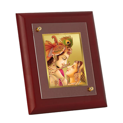 DIVINITI 24K Gold Plated Foil Radha Krishna Photo Frame Idol for Home Wall Decor, Table Top, Puja Room, Luxury Gift|MDF Size 1 (16.7x14.2 CM)