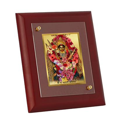 DIVINITI 24K Gold Plated Foil Goddess Kali Wooden Stylish Photo Frame Idol for Home Decor, Wall Hanging, Table Top, Gift Item | MDF Size 1 (16.7x14.2 CM)