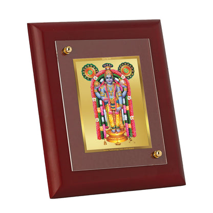 DIVINITI 24K Gold Plated Foil Guruvayurappan Tradition Wooden Photo Frame Idol for Temple, Puja Room, Home Decor, Wall Hanging, Gift | MDF Size 1 (16.7x14.2 CM)