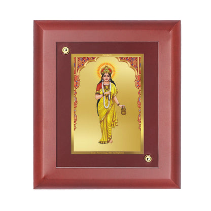 Diviniti Brahmcharini Mata gold-plated Wall Photo Frame, Table Decor| MDF 1 Wooden Photo Frame with 24K gold-plated Foil| Religious Photo Frame Idol For Prayer, Gifts Items