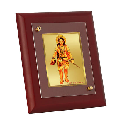 DIVINITI 24K Gold Plated Foil Baba Gorakhnath Wall Photo Frame Idol for Home & Office Decor, Table Top, Puja Room, Gift|MDF Size 1 (16.7x14.2 CM)