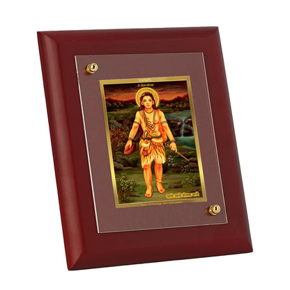 DIVINITI 24K Gold Plated Foil Baba Gorakhnath Elegant Photo Frame Idol for Home Decor, Wall Hanging, Table Top, Gift|MDF Size 1 (16.7x14.2 CM)