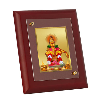 DIVINITI 24K Gold Plated Foil Ayyappan Wooden Photo Frame Idol for Home Decor Showpiece, Wall Decor, Table Top, Workshop, Gift | MDF Size 1 (16.7x14.2 CM)