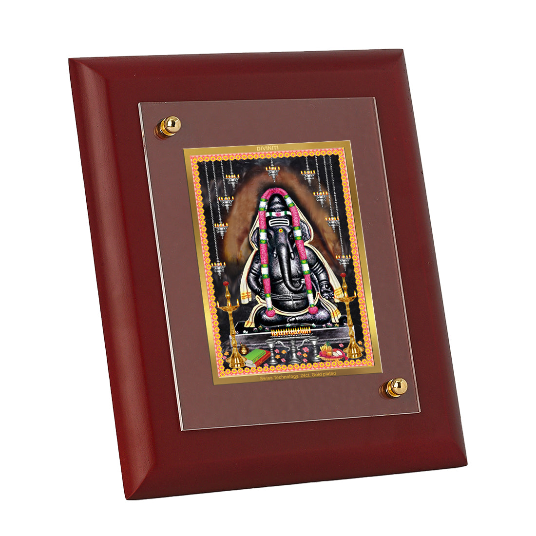 Diviniti Ayyapa Vinaygar gold-plated Wall Photo Frame, Table Decor| MDF 1 Wooden Photo Frame with 24K gold-plated Foil| Religious Photo Frame Idol For Prayer, Gifts Items