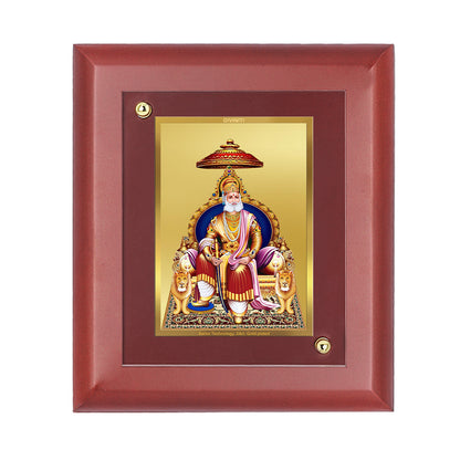 DIVINITI 24K Gold Plated Foil Agrasain Maharaj Wall Photo Frame Idol for Home Decor Showpiece, Table, Puja Room, Luxury Gift|MDF Size 1 (16.7x14.2 CM)