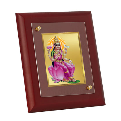 DIVINITI 24K Gold Plated Goddess Aadi Lakshmi Wooden Photo Frame for Home Decor, Wall Hanging, Table Top, Worship, Gift | MDF Size 1 (16.7x14.2 CM)