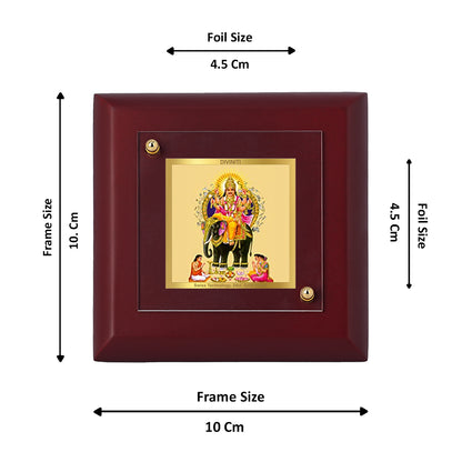 Diviniti 24K Gold Plated Vishwakarma Photo Frame Craft and Work for Home Decor Showpiece, Tabletops, Puja Room Gift | MDF Size 1A (9.9x9.9 CM)