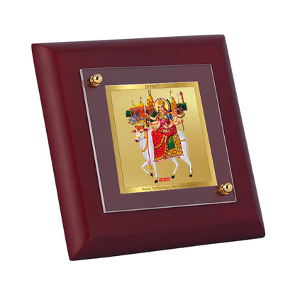 Diviniti 24K Gold Plated Umiyya Mata Photo Frame for Home Decor, Tabletops, Puja Room | MDF Size 1A (9.9x9.9 CM)