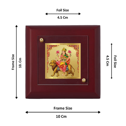 Diviniti 24K Gold Plated Skanda Mata Photo Frame for Home & Office Decor, Table Tops, Puja Room, Gift | MDF Size 1A (9.9x9.9 CM)