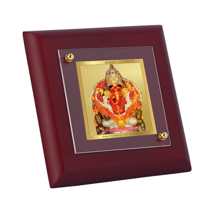 Diviniti 24K Gold Plated Siddhivinayak Elegant Photo Frame for Home Decor, Table Tops, Prayer, Gift | MDF Size 1A (9.9x9.9 CM)