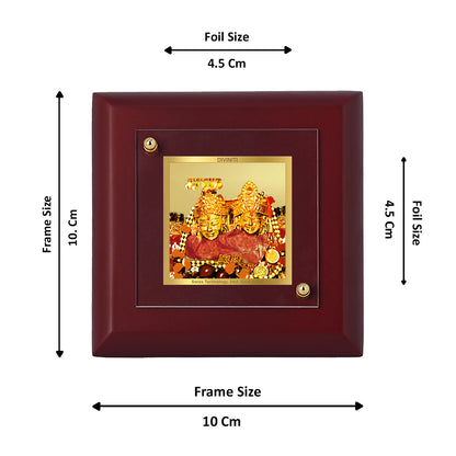 Diviniti 24K Gold Plated Shoolini Mata Photo Frame for Home Decor, Table Tops, Festival Gift | MDF Size 1A (9.9x9.9 CM)