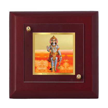 Diviniti 24K Gold Plated Triveni Balaji Photo Frame for Home Decor, Tabletop, Puja Room, Luxury Gift | MDF Size 1A (9.9x9.9 CM)