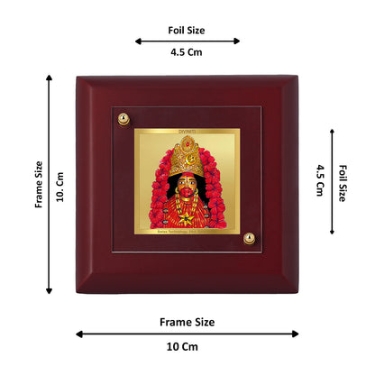 Diviniti 24K Gold Plated Maa Tara Photo Frame for Puja Room, Home Decor, Tabletop, Luxury Gift | MDF Size 1A (9.9x9.9 CM)