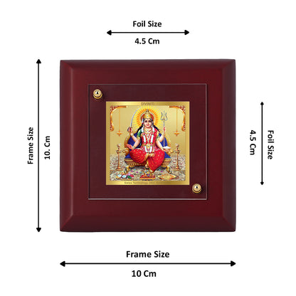 Diviniti 24K Gold Plated Santoshi Mata Photo Frame Protector of Families for Home Decor, Puja Room, Tabletop, Gift| MDF Size 1A (9.9x9.9 CM)