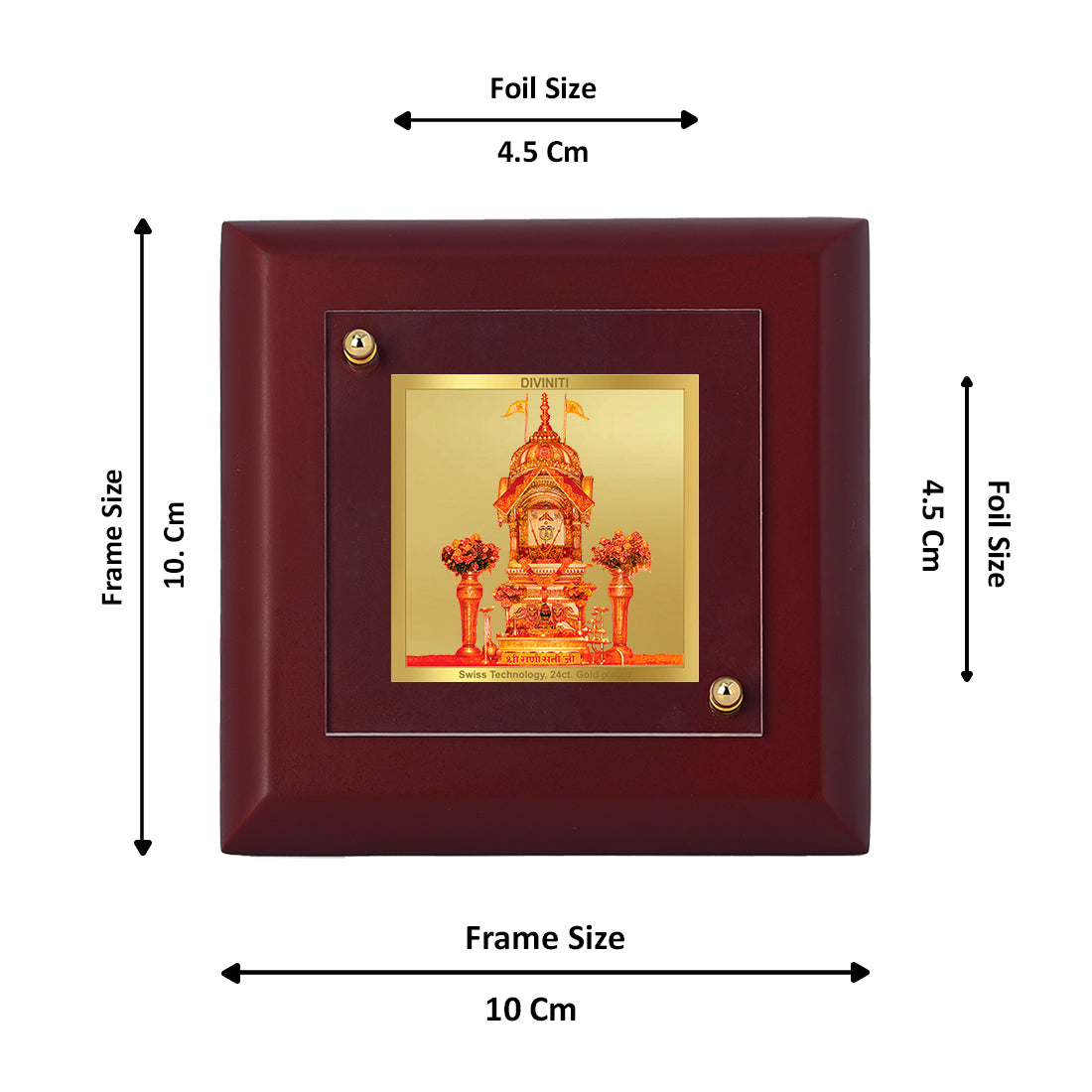 Diviniti 24K Gold Plated Rani Sati Photo Frame for Home Decor, Table Tops, Puja Room, Gift | MDF Size 1A (9.9x9.9 CM)