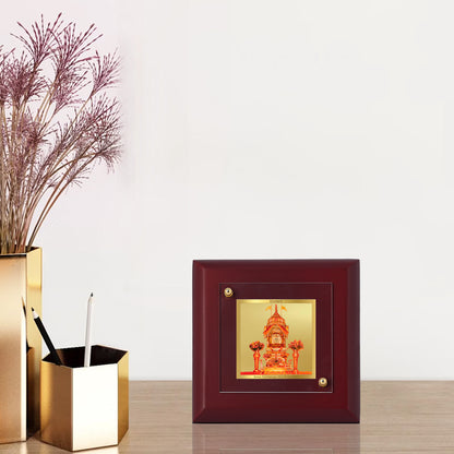 Diviniti 24K Gold Plated Rani Sati Photo Frame for Home Decor, Table Tops, Puja Room, Gift | MDF Size 1A (9.9x9.9 CM)