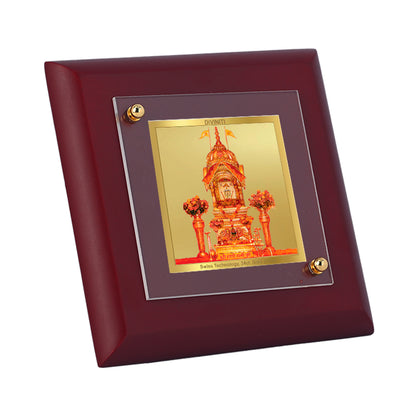 Diviniti 24K Gold Plated Rani Sati Photo Frame for Home Decor, Table Tops, Puja Room, Gift | MDF Size 1A (9.9x9.9 CM)