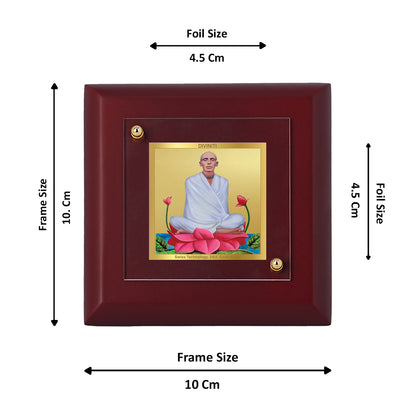 Diviniti 24K Gold Plated Ram Thakur Photo Frame Peace, Harmony for Home Decor, Puja Room, Table Top, Gift |  MDF Size 1A (9.9x9.9 CM)