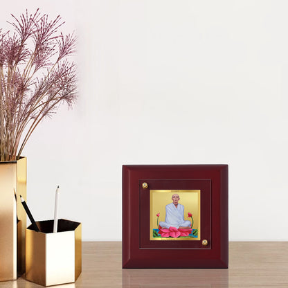 Diviniti 24K Gold Plated Ram Thakur Photo Frame Peace, Harmony for Home Decor, Puja Room, Table Top, Gift |  MDF Size 1A (9.9x9.9 CM)