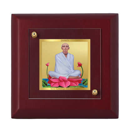 Diviniti 24K Gold Plated Ram Thakur Photo Frame Peace, Harmony for Home Decor, Puja Room, Table Top, Gift |  MDF Size 1A (9.9x9.9 CM)