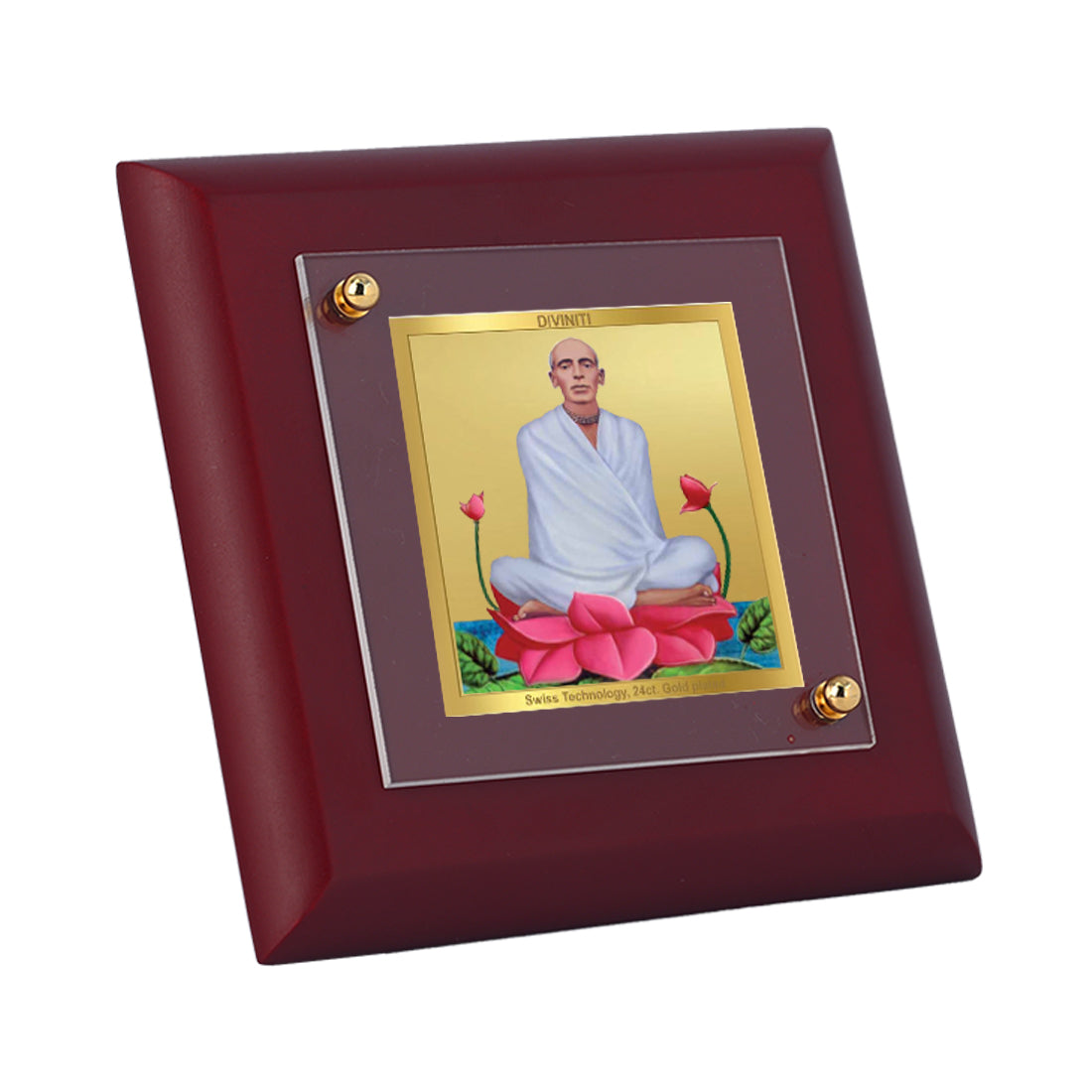 Diviniti 24K Gold Plated Ram Thakur Photo Frame Peace, Harmony for Home Decor, Puja Room, Table Top, Gift |  MDF Size 1A (9.9x9.9 CM)