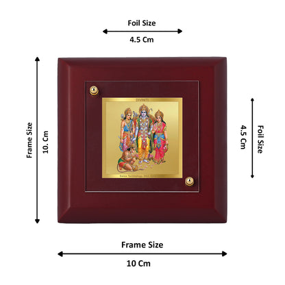 Diviniti 24K Gold Plated Lord Ram Darbar Photo Frame Loyalty, Dharma for Puja Room, Home & office Decor, Tabletop, Luxury Gift | MDF Size 1A (9.9x9.9 CM)