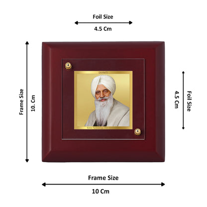 Diviniti 24K Gold Plated Radha Soami Photo Frame for Home Decor, Table Top, Gift | MDF Size 1A (9.9x9.9 CM)