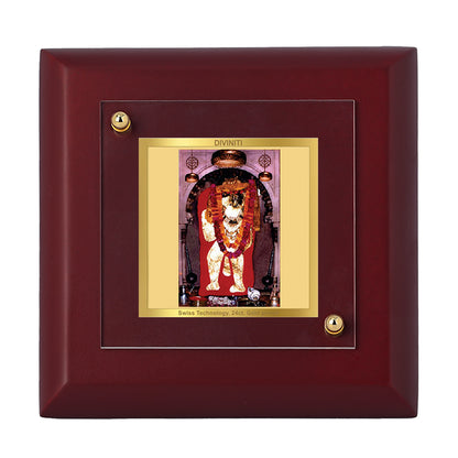 Diviniti 24K Gold Plated Mehandipur Balaji Photo Frame for Home Decor, Tabletop, Puja Room, Gift | MDF Size 1A (9.9x9.9 CM)