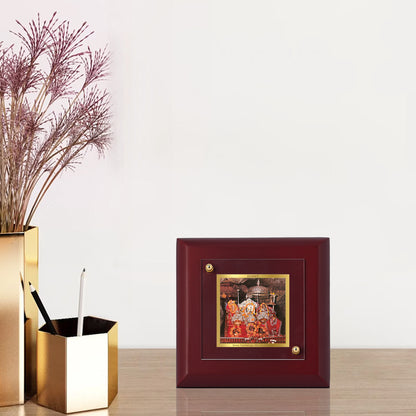 Diviniti 24K Gold Plated Mata Ka Darbar Photo Frame for Home Decor, Tabletop, Puja Room, Luxury Gift | MDF Size 1A (9.9x9.9 CM)