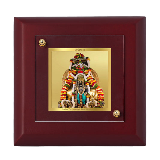 Diviniti 24K Gold Plated Lord Krishna Photo Frame Lover of Radha for Home Decor, Puja Room, Tabletop, Gift | MDF Size 1A (9.9x9.9 CM)